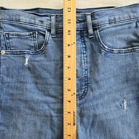 Express Jeans Womens 6 Super High Rise Slim Straight Distressed Stretch Denim - Picture 10 of 13